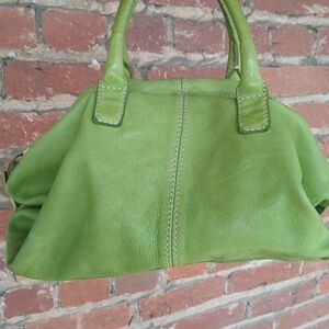 Sergio Rossi Lime Green Leather Satchel